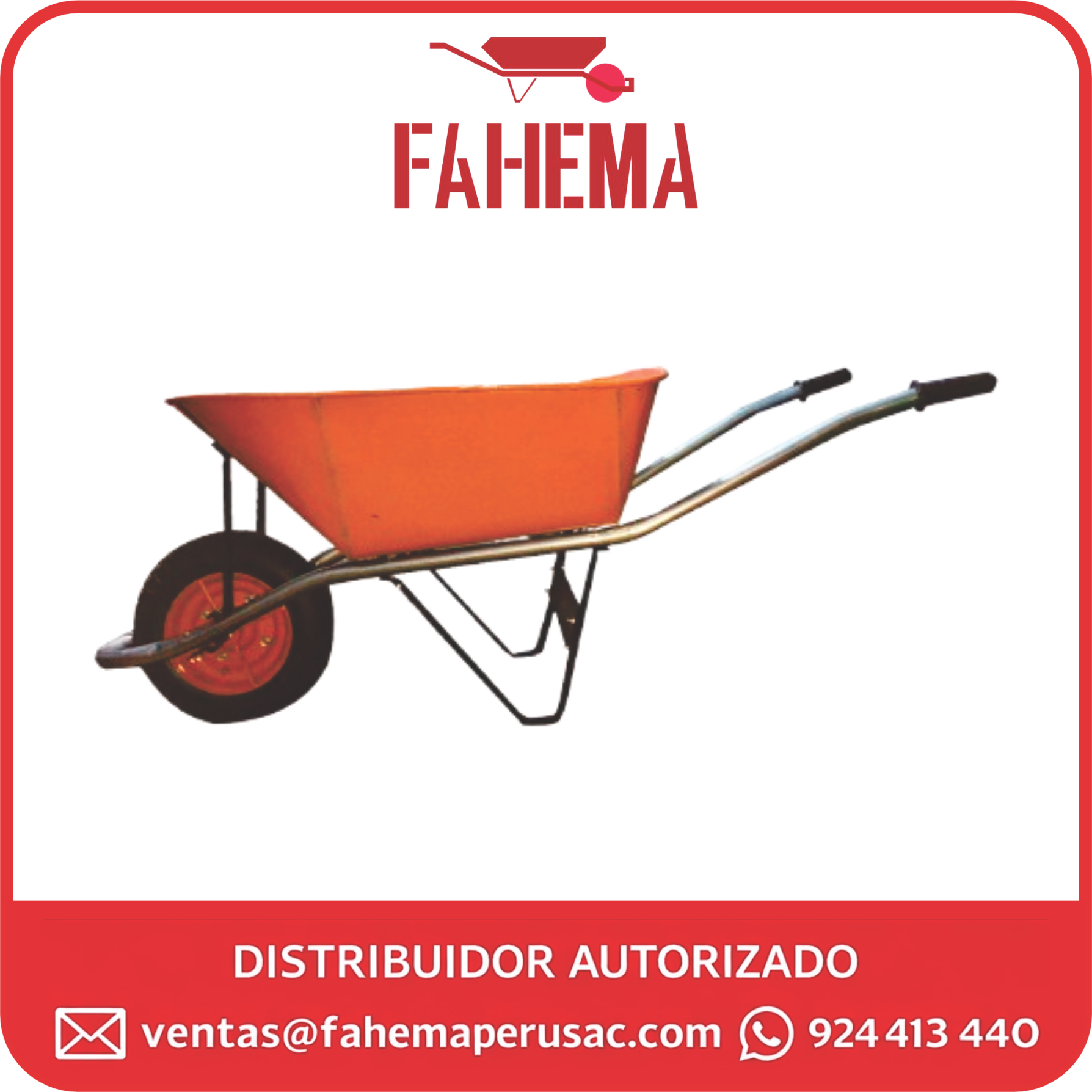 Carretilla Soldada Color Naranja