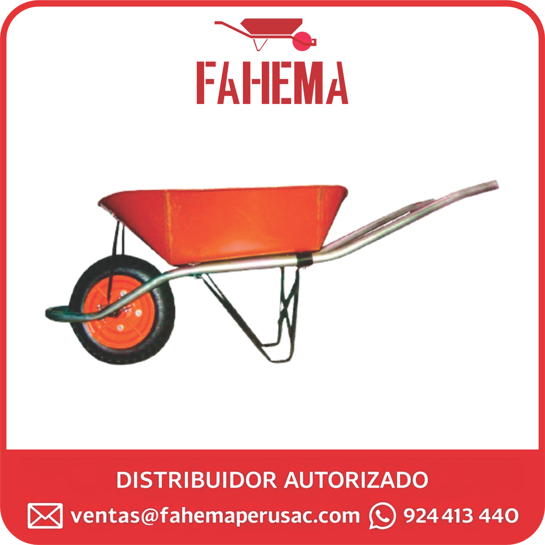 Carretilla Minera Color Naranja